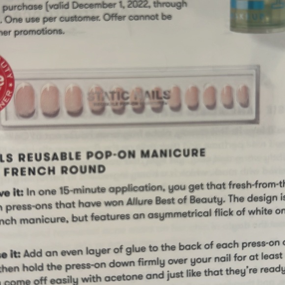 NWT Static nails reuseable pop-on manicure in curved French round. - Picture 10 of 11